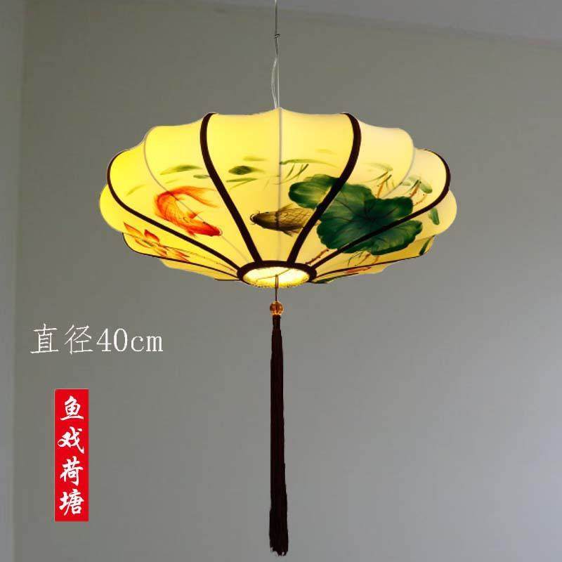 新式吊灯国风餐厅客厅店茶楼复古吊T7灯中具火饭锅店手中绘布艺灯,家装灯饰光源,智能吊灯,淘宝优惠券,粉丝福利购,淘宝优惠卷