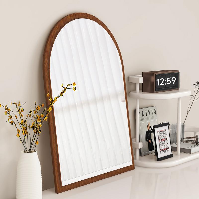 玄关仕淮化妆镜梳妆台可复古装饰桌面梳妆镜客厅中古镜壁挂镜子无