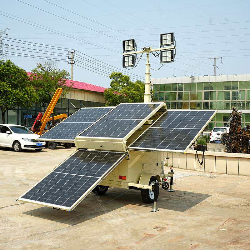 太阳能储电移动照明车全方位移动式照明车可升降拖车照明灯车