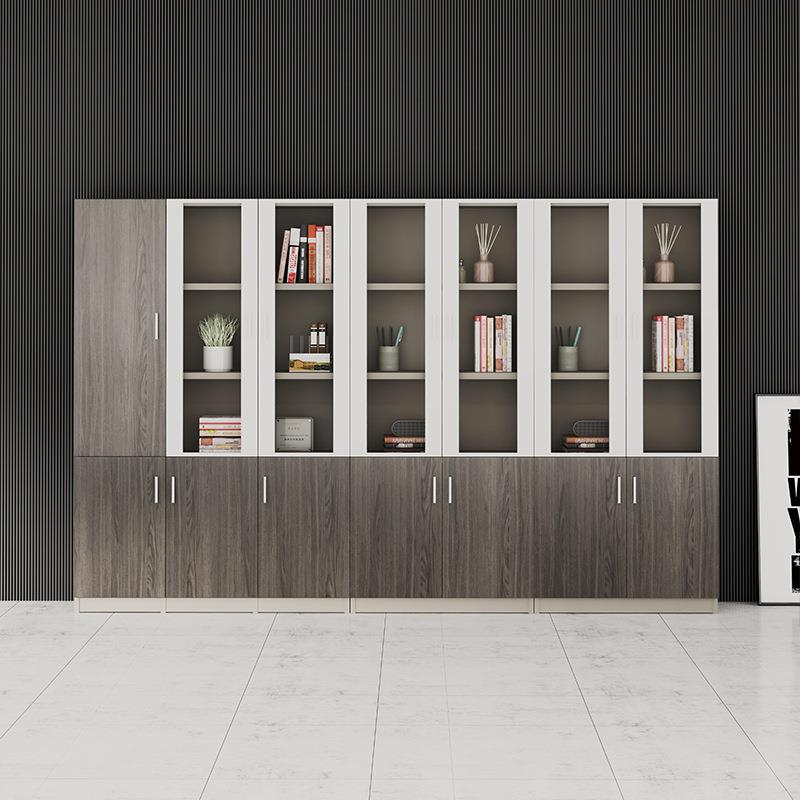 广东办公文件柜木制办公柜玻璃门档案柜办公室收纳柜资料柜储物柜