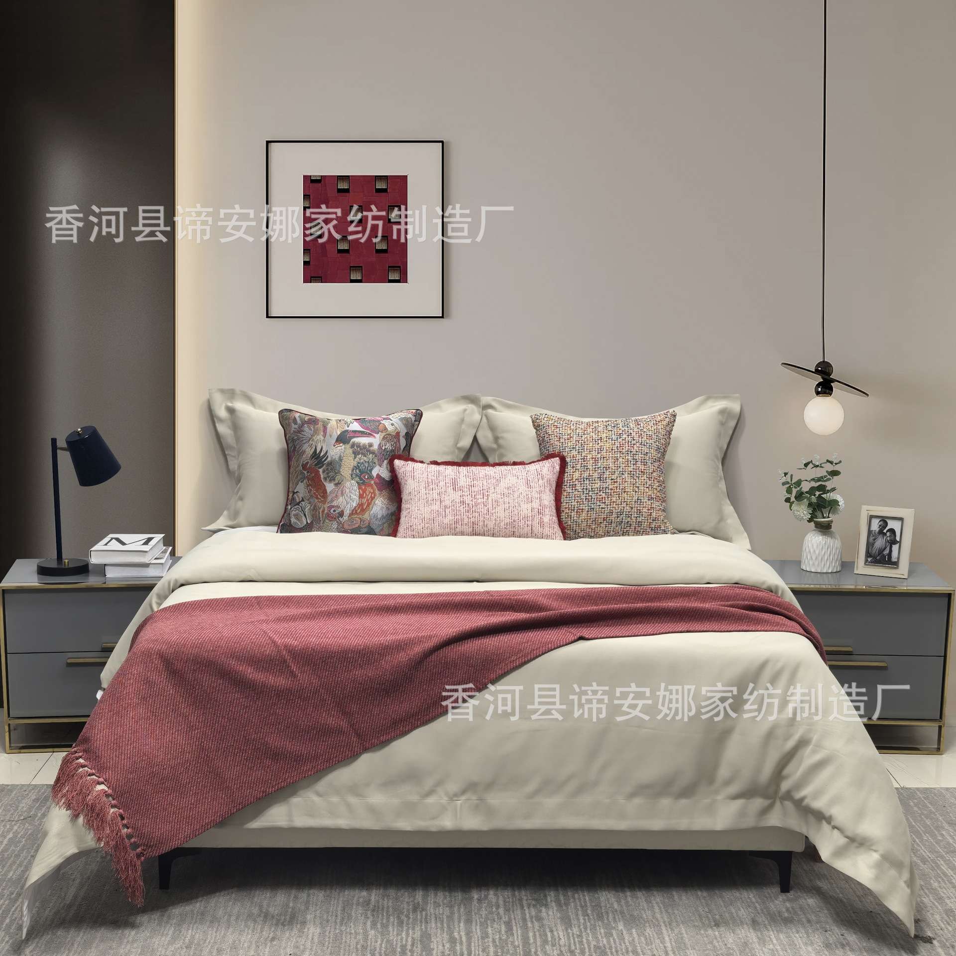 样板间床品组合家具展厅配套床品现代简约轻奢软装床上用品多件套