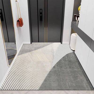 用轻奢藻泥户入地硅垫门口吸skQy4GIi水防滑入门垫子玄关满铺耐脏