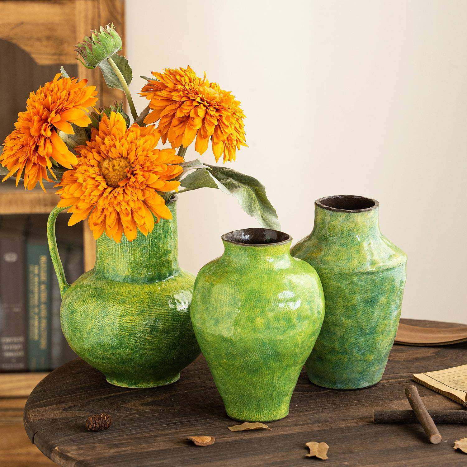 陶花园瓶高级鲜感水培花插花NMR摆件法瓷式复古田风客厅餐桌艺术