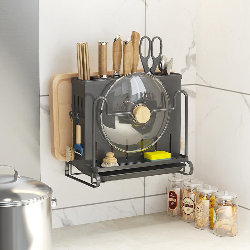 厨房刀架置物架多功【飞鹏多放锅菜刀用筷子沥能水架家壁挂菜板盖