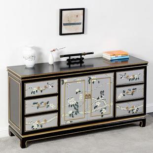 储物电视柜M863 手绘实玄关门厅整装 新中木餐海边柜地中风格 家具式