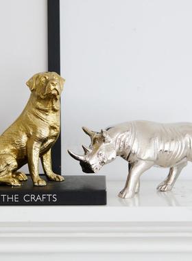 创意轻奢摆动物件兔蚂甲子猴子牛金色蚁02409020蝴蝶虫蚱蜢桌面金