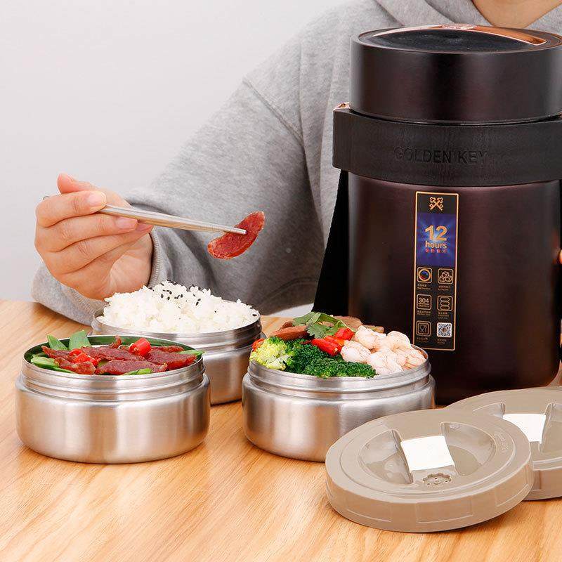 304不锈钢GK-CF真空保温饭盒提便上班族时便当盒锅携12小保温