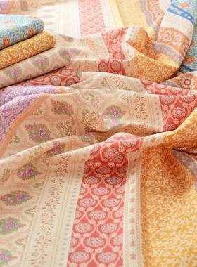 纯棉布居料工DIY服装家全棉印染布民族风碎花78056桌手布异域风棉