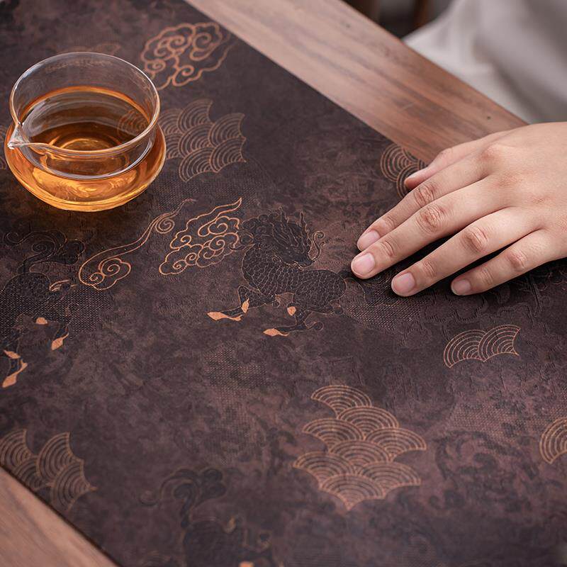 云AS464纱茶席国风中式主人茶席干禅意防滑茶桌巾泡茶垫茶旗布隔