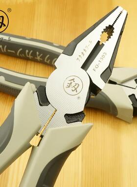 福冈老工具省力多功能钢丝钳6寸工级虎钳OAN拉线款电钳业工FO-130