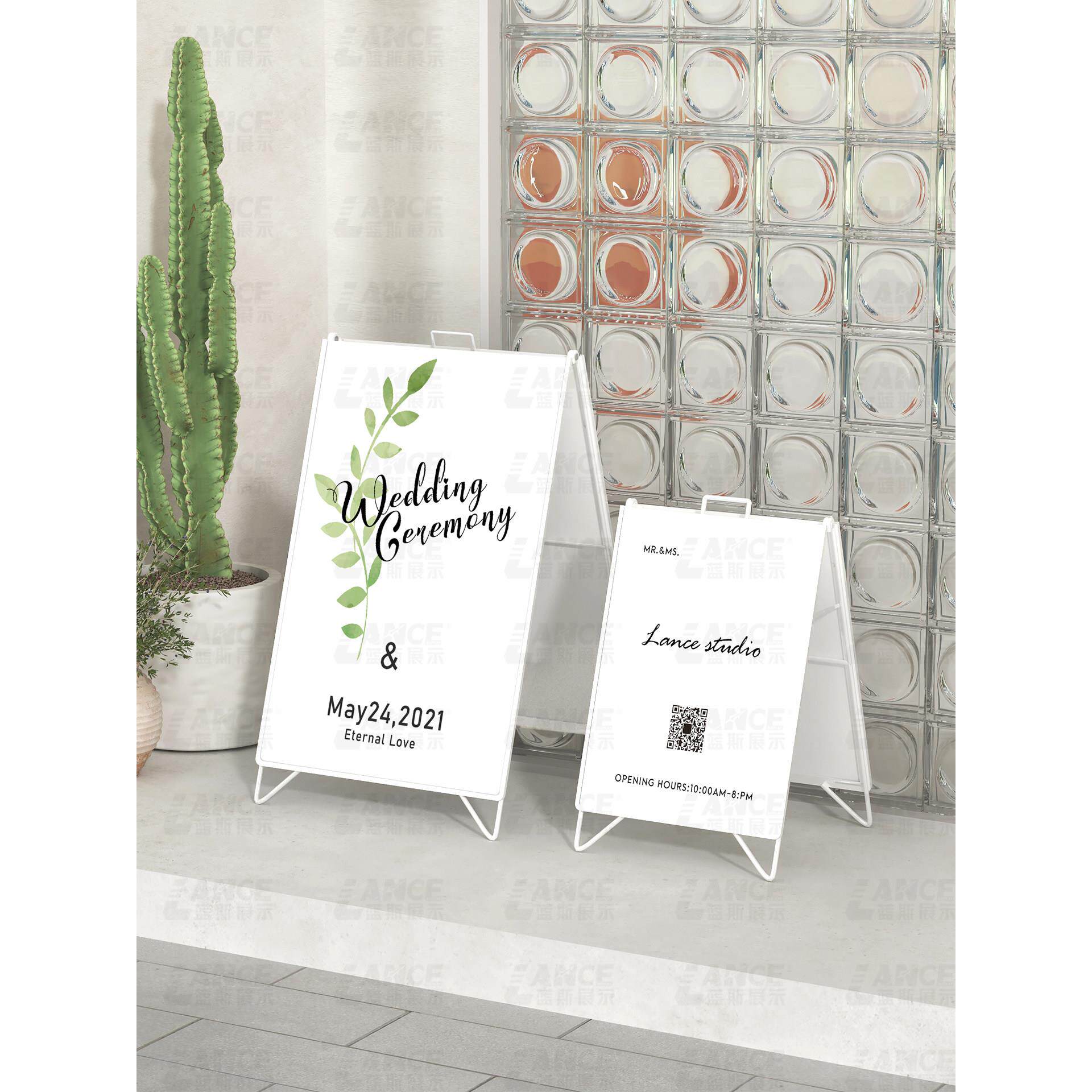 LANCE折叠展示架a字支架广告牌立架海报小型户外便携kt板落地双面