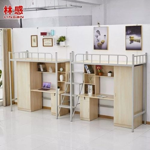 林感宿舍单人床钢制组合床大学宿舍床员工公寓床90宽度上床下桌