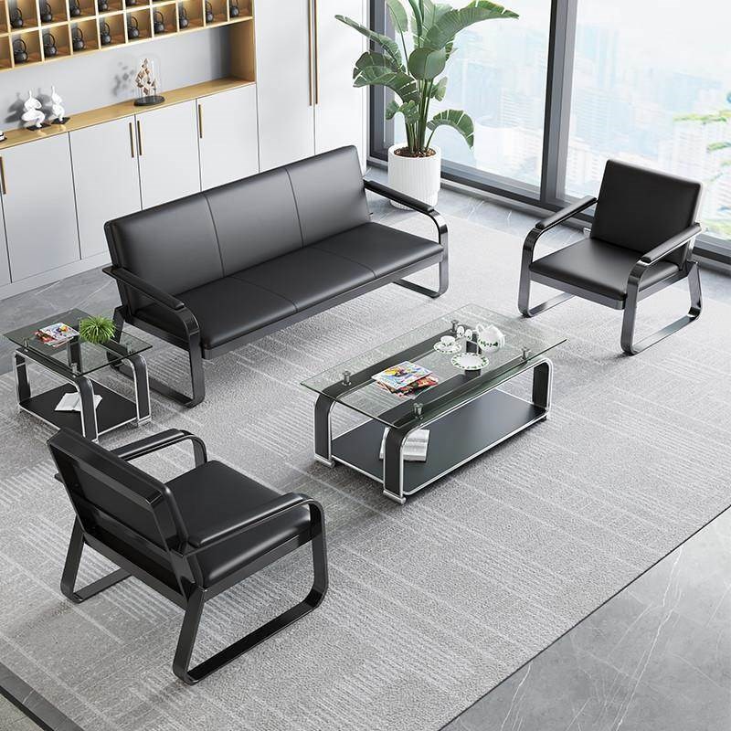 办公沙发商务休闲沙发简约接待会客三人办公室沙发茶几小户型