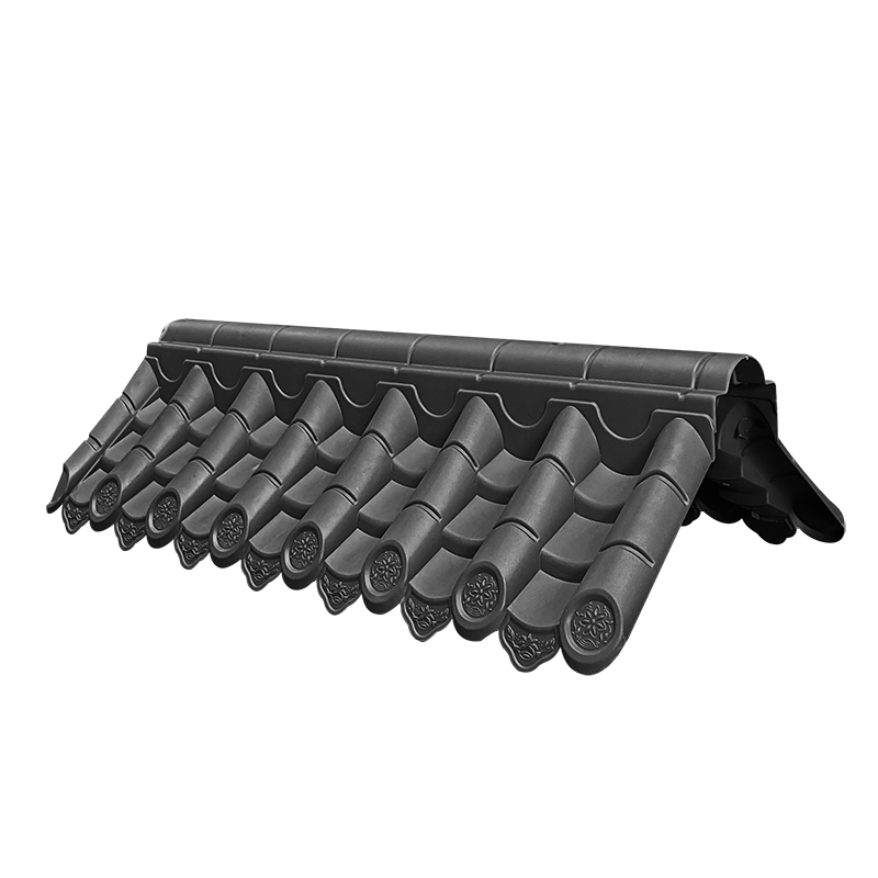 梦古影壁墙帽中式照壁墙顶树脂仿古瓦小院墙头瓦塑料四面坡压顶瓦