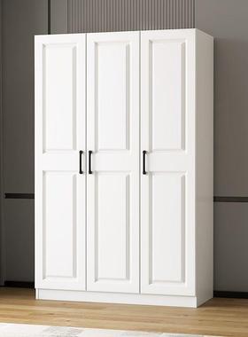 大欧式衣柜实木现代经济型对开橱门家用组室InO8CPDC装卧衣出租房