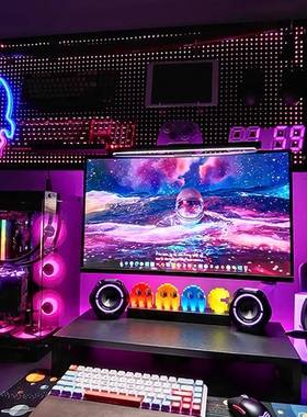 5架Z置V洞洞板电竞墙上隔F7668H5M板可物书房电7脑桌装饰书桌收纳