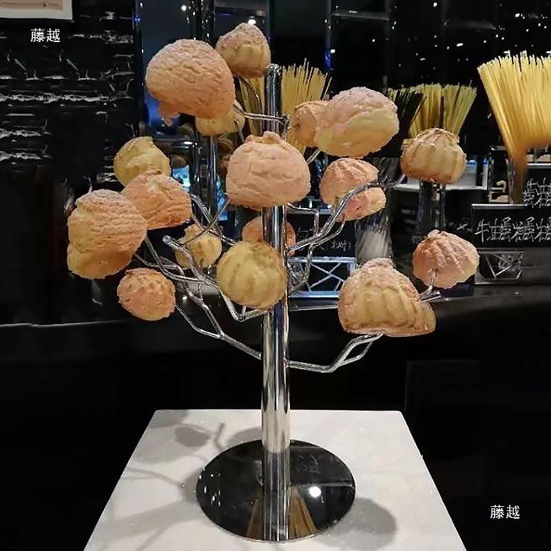 酒店水果心树果盘摆件境树形点架子创意不锈意tsdlou+s钢菜艺术装