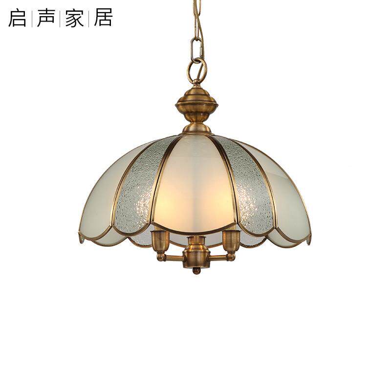 全铜式乡村复古餐吊灯美卧室道书房797创意厅吸顶灯过玻璃艺术灯