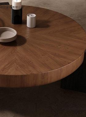 木客厅意式极简仿实ACT计轻奢茶几圆组合形古风小户型茶设桌家用