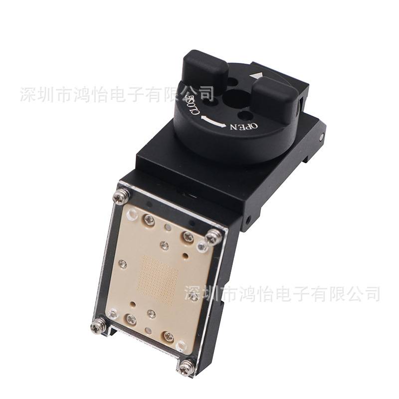 BGA182-0.8mm间距合金翻盖探针测试座 尺寸11*12电源芯片测试夹具