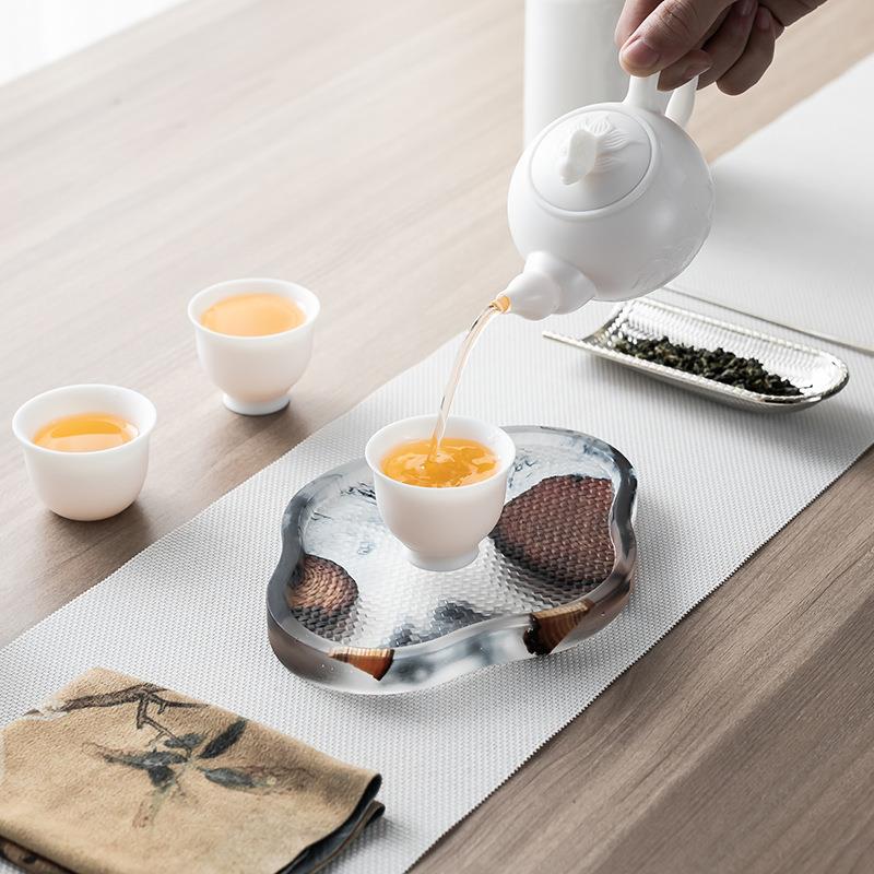 干泡壶承养壶壶垫日式手工实木脂隔圆形茶托家用木盘茶盘RQ-9562