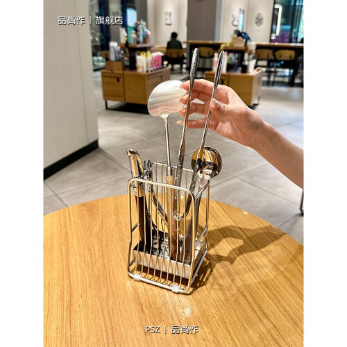 ?304不锈钢筷子筒勺叉架托餐具笼筷子架沥水通风防霉收纳盒置物