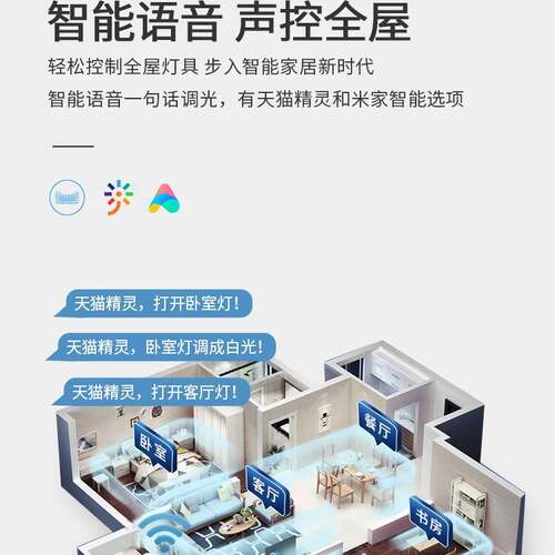 智能2025新款客厅灯大气简约现代全屋套餐组合灯具led吸顶灯