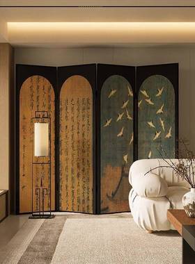 宋东方美学新AKR古典风折叠移动客关厅玄茶室卧室床头微宗屏仙鹤