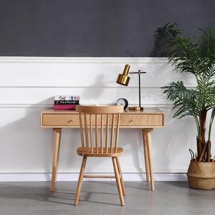 习REI现代简约全实木学桌书书架屉组合带抽家用书房实木单人电脑