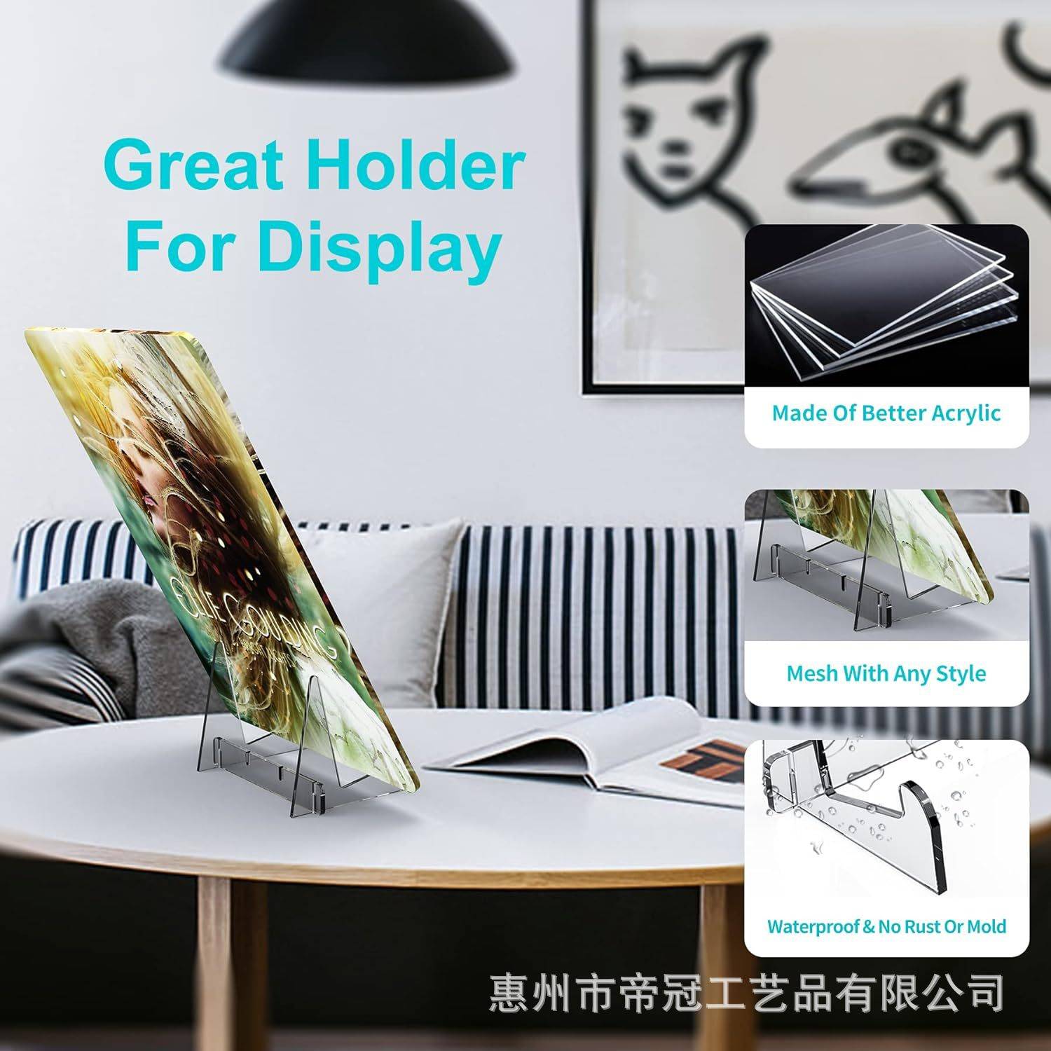 亚克力透明可调节桌面组装展示架相框板画相片多功能支架2件套