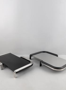 现代托简约方形不锈1483钢镜面关饰盘客厅卧室玄酒店售楼处家居装