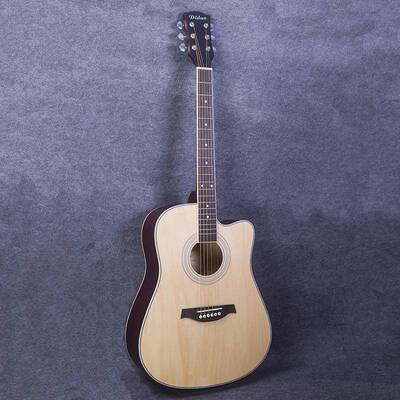 41寸41C民谣吉他椴guitar初学吉它哑光原缺木色木角练习琴厂家