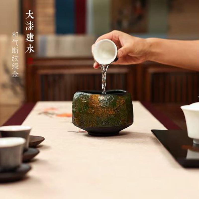 茶海脱水胎漆茶盂建茶洗大高端小号水盂家MNV茶用废水缸具日式茶