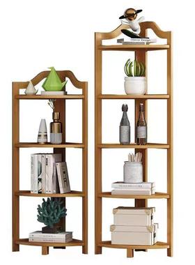 角置物架卧室客物厅墙角多层储架转58502落地三角架简室约书架子