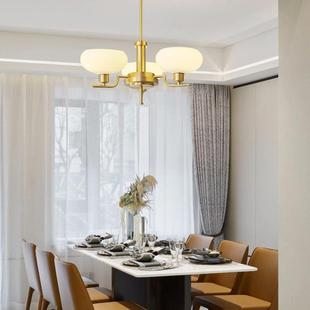 样房铜灯客厅厅房间板 奶油风式 8月新款 全铜餐美简约34884吊灯个性