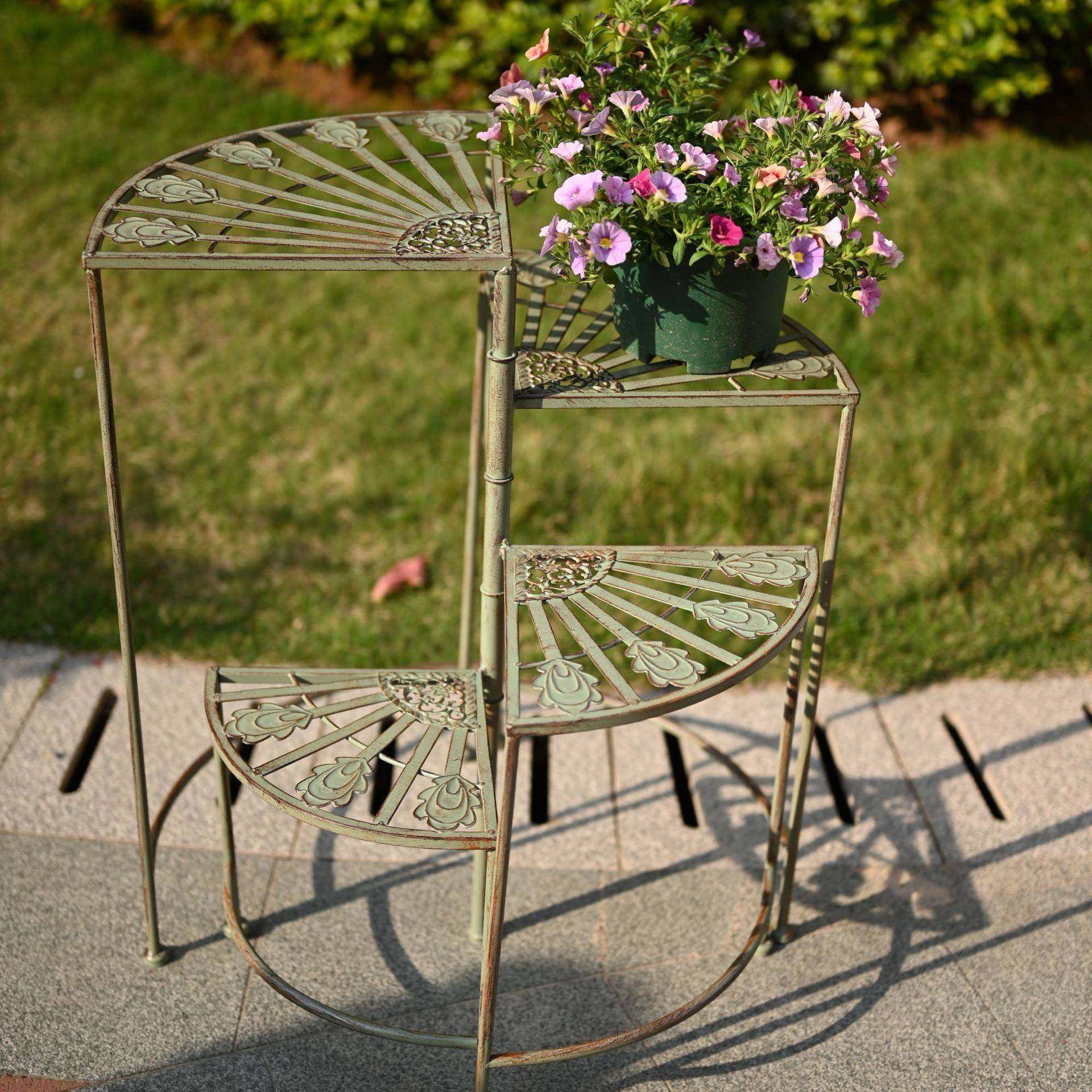 现代简约铁艺四层扇折形叠旋6.35四层转多花层盆架置户外花园别墅,鲜花速递/花卉仿真/绿植园艺,花架,淘宝优惠券,粉丝福利购,淘宝优惠卷