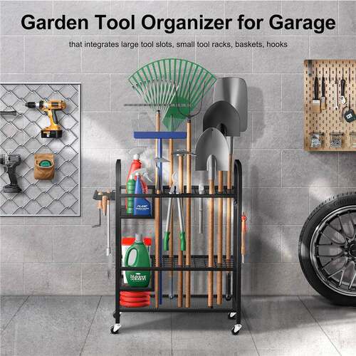 带子的动花园工具收纳架电KRF工具收盒纳工具支架整理储物架置轮
