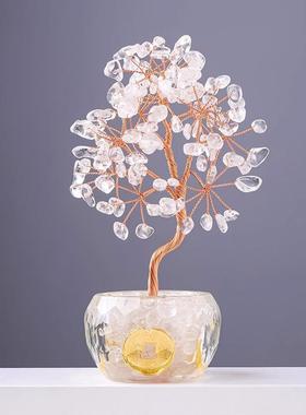 创F989J79S意水晶摇钱发财树学玄工办公室桌面摆件位家客厅居装饰