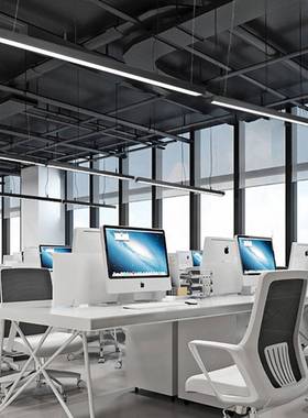 LED长条吊线灯造型灯方通灯办公灯办公室教室灯会议室吊灯照明灯