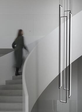 极简楼几何梯间吊28797灯现代别墅复式楼中空lft公寓o极简网红旋