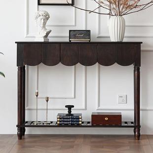 弧形美式 复门古玄实282木关台收纳墙入户储物柜靠走廊过道长条桌