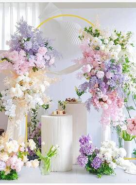 婚庆花架背景装饰架气球门拱路支架弧形具QPE引婚礼迎宾道舞台装