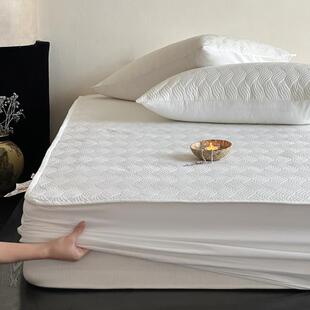 高精密绗缝全棉夹棉床笠亲肤透气隔脏防水床罩加厚加高床垫保护罩