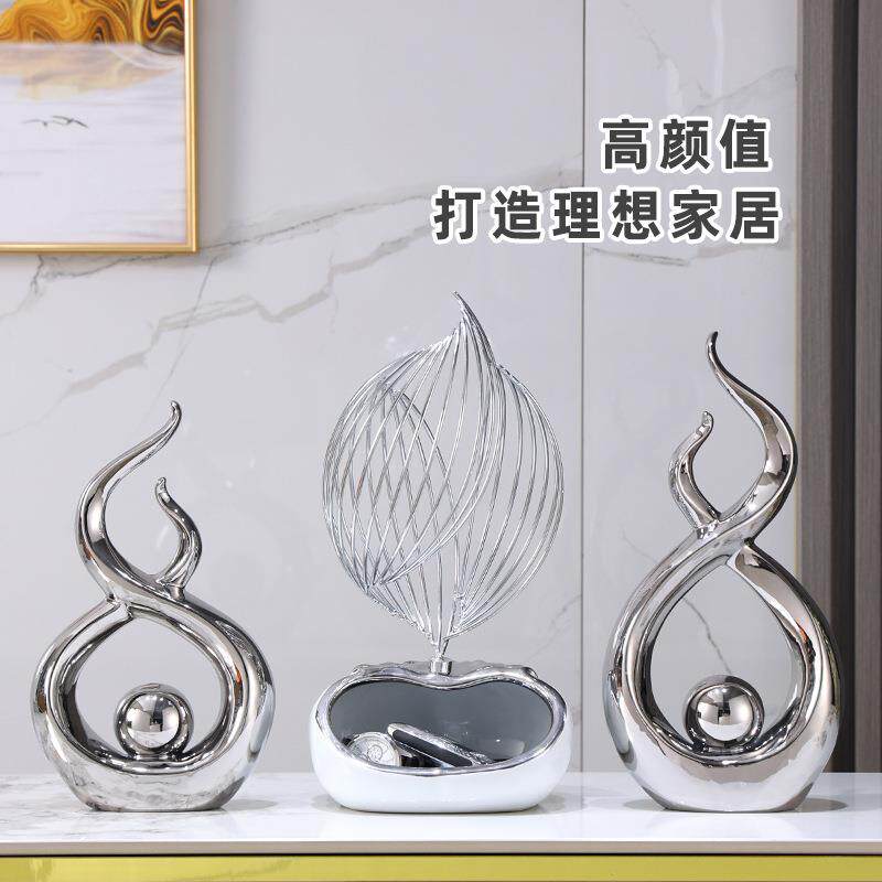 时来运转现代玄关客厅酒柜电视柜装饰摆件简约轻奢高端大气上档次