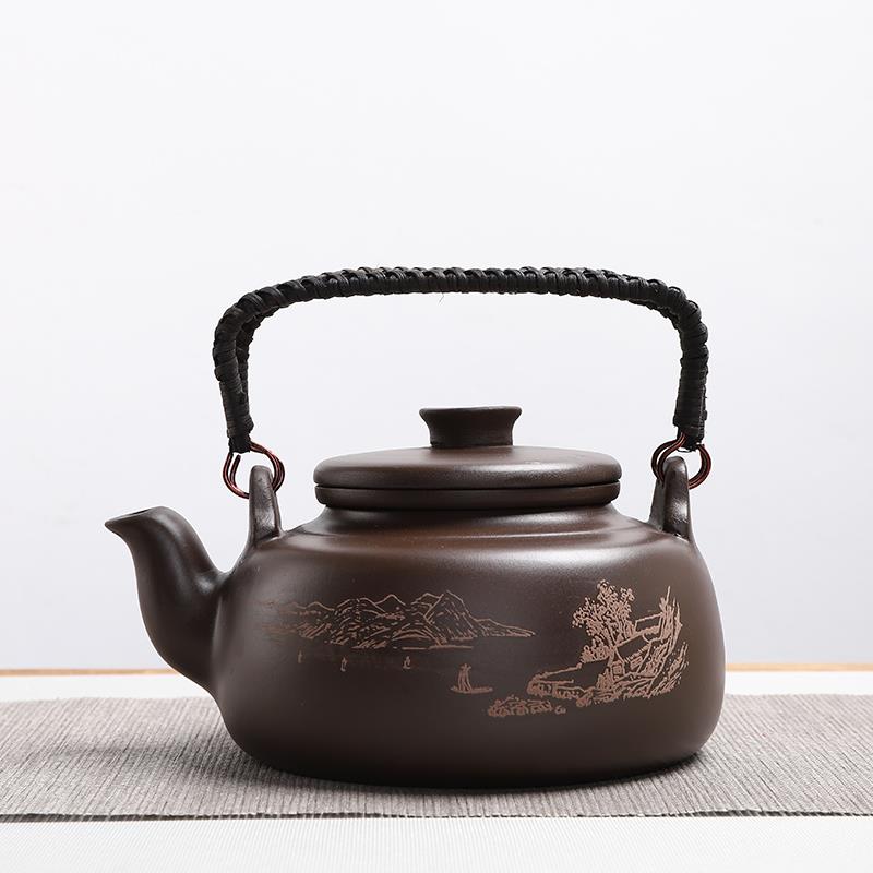 砂容茶具套装大量手提紫砂泡茶壶提梁壶带滤内胆特大F76JS96M紫过