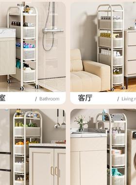 F98T766H夹缝置间物架家用厨房缝隙收纳架窄推柜厕所冰箱侧小车夹