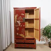 仿古柜JET做旧柜中式 衣实木复古卧室储物高手绘彩饰绘衣橱现货装