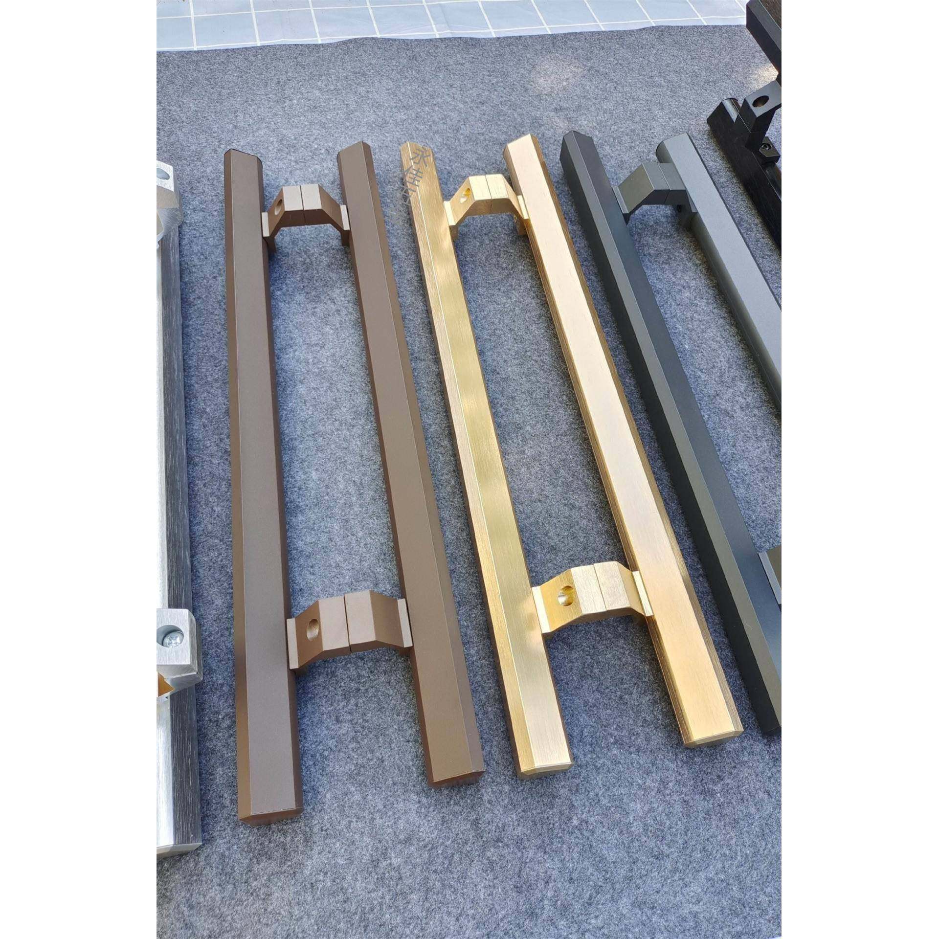 无指纹有框玻璃门大拉手实心斜脚约对穿安装拉把丝IM时尚简门手