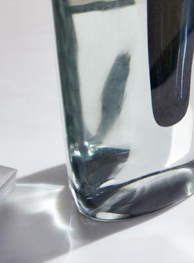 极简意约式轻奢现烟灰色璃透明简TM-62792代客厅餐桌电视柜玻旁花