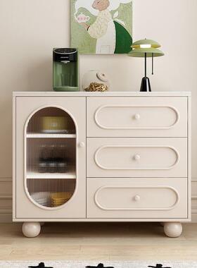 实木餐边家柜可制定橱靠墙柜储物柜客柜OPC厅柜奶油风收纳用茶水